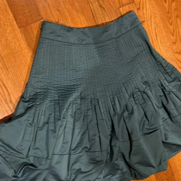 Reiss teal high waisted pleated corset detail circle skirt Sz 2 - Picture 14 of 17